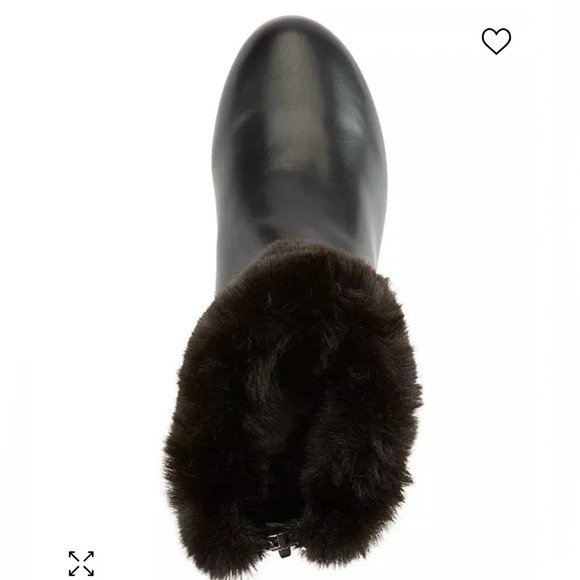 Dkny Abri Black Fur Bootie Ankle Boots - Picture 4 of 5